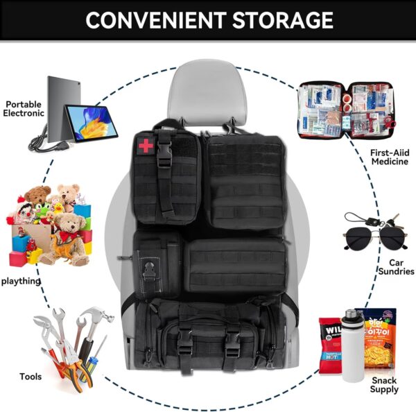 Universal Tactical Car Seat Back Molle Panel Organizer