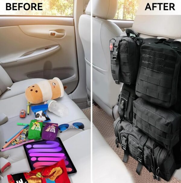 Universal Tactical Car Seat Back Molle Panel Organizer - Image 4