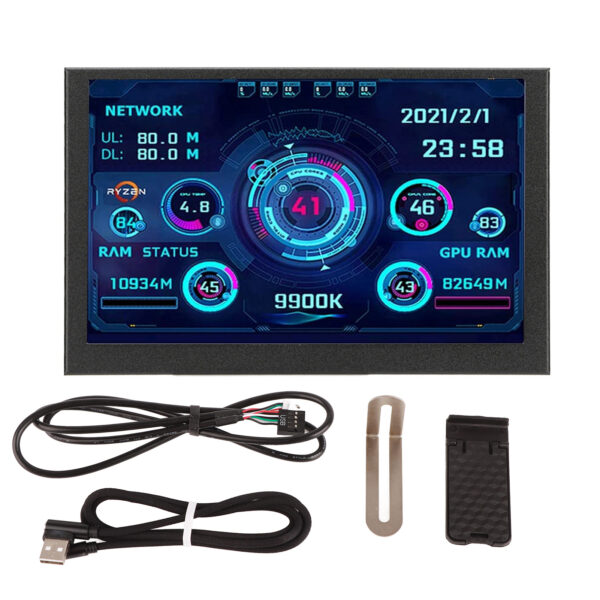 PC CPU Data Monitor 5in IPS USB C TYPE C for AIDA64 Temperature Display PC CPU GPU RAM Data Monitor