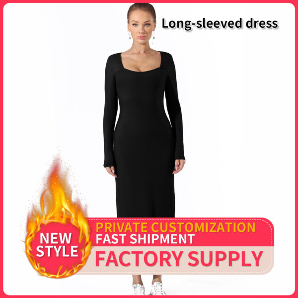 Women's Fashion Simple Solid Color Dress - Image 5