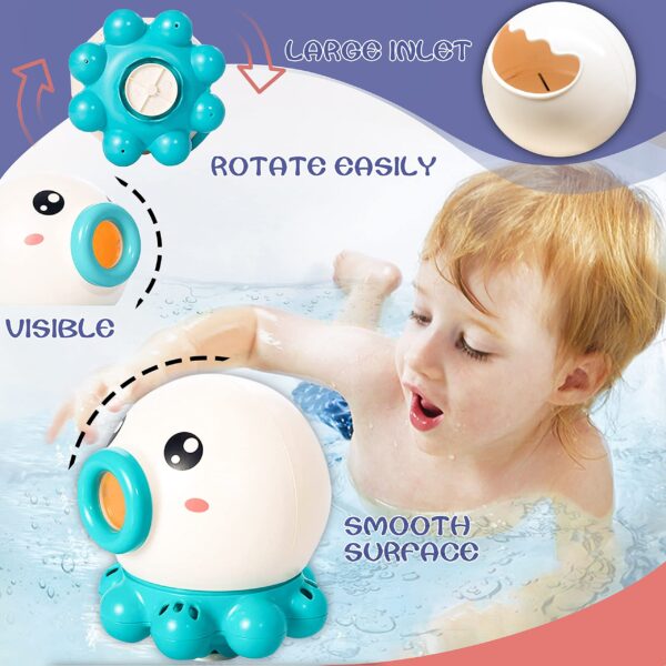 Octopus Fountain Bath Toy Water Jet Rotating Shower Bathroom Toy Summer Water Toys Sprinkler Beach Toys Kids Water Toys - Image 4